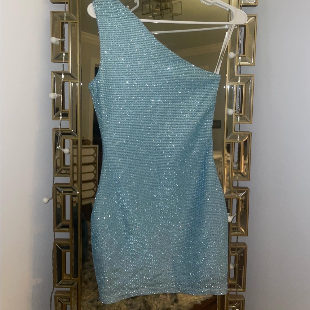 REVOLVE SPARKLY BLUE DRESS. NWT.